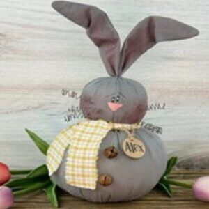 ALEX the GREY ROLY POLY BUNNY   NEW